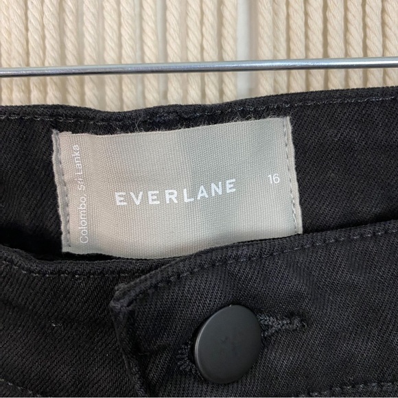 Everlane Straight Crop Leg Black Denim Jeans Size 16 - Picture 2 of 6